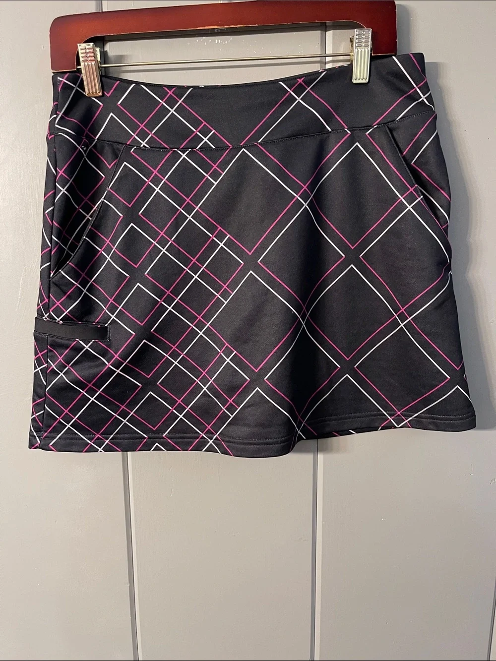 Adidas Skort Skirt Short Golf Pickleball Tennis Black Pockets Sporty Tomboy